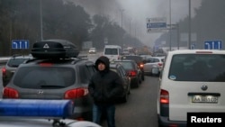 Учасники акції протесту на під'їздах до Києва, 24 січня 2017 року