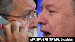 Russian Foreign Ministry said Sergei Lavrov (left) and U.S. Secretary of State Mike Pompeo (combination file photo)