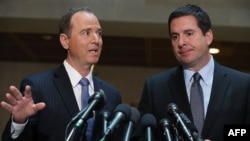 Predsjednik Komiteta za obavještajne službe Kongresa Devin Nunes, republikanac, i potpredsjednik Adam Schiff, demokrata 