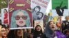Pakistani activists rally for women's rights on International Women's Day in Lahore on March 8.