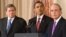 President Barack Obama (center) announces Holbrooke's (left) role for Afghanistan and Pakistan, along with envoy for the Middle East George Mitchell on January 22.