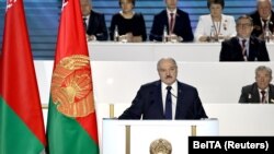 Lukašenko na "Narodnoj skupštini" u Minsku, 11. februar, 2021. 