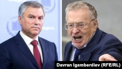 Орусиянын Мамлекеттик Думасынын төрагасы Вячеслав Володин менен депутат Владимир Жириновский.