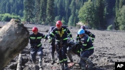 Масштабний зсув відбувся у високогірному регіоні Рача в другій половині дня 3 серпня