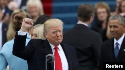 Дональд Трамп під час інавгурації, Вашингтон, 20 січня 2017 року