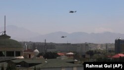 Elicoptere militare americane la Kabul, aprilie 2021
