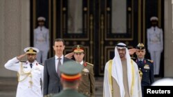 شیخ محمد بن‌زاید آل‌نهیان، رئیس امارات متحده عربی، روز یکشنبه میزبان بشار اسد بود