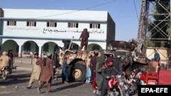Militantët talibanë pasi morën kontrollin e Lashkar Gah, kryeqytetin krahinor të Helmandit, 13 gusht 2021.