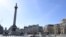 Londra: Trafalgar Square, o piață părăsită în timp de coronavirus, 24 martie 2020. 
