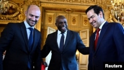 Ілюстраційне фото. Попередня зустріч Жана-Ноеля Барро (ліворуч), Марко Рубіо (праворуч) і голови МЗС Великої Британії Девіда Леммі у Парижі, 17 квітня 2025 року