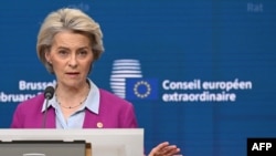 Predsednica Evropske komisije Ursula fon der Lajen rekla je da "ne može biti jačeg simbola i veće koristi od tog novca nego da Ukrajinu i celu Evropu učine sigurnijim mestom za život". (Fotografija 1. februar 2024.)