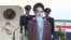 A cardboard Ayatollah Ruhollah Khomeini arrives in Tehran to mark the 33rd anniversary of his triumphant return to Iran following the Islamic Revolution. 