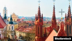 Вид на старый город Вильнюса