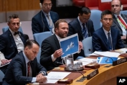 Міністр закордонних справ Естонії Маргус Цахна виступає під час засідання Ради Безпеки в штаб-квартирі ООН у Нью-Йорку, США, 22 вересня 2025 року