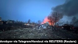 عکس آرشیوی از اصابت یک پهپاد به منطقه‌ای در مسکو