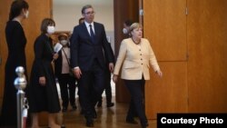 Ангела Меркель жана Александр Вучич. Белград. 2021-жылдын 13-сентябры.