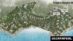 Трисара курортунун картасындагы виллалардын жайгашуусу. Таиланд. Пхукет.