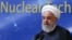 Iranian President Hassan Rohani delivering a speech during Nuclear Technology Day in Tehran in April 2019.