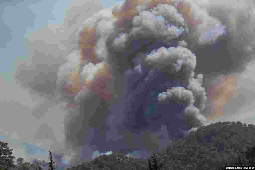 Tymi duke u ngritur nga zjarret e egra që shkrumbuan Muglën. (1 gusht)