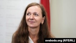 Ларыса Шчыракова пасьля вызваленьня. Вільня, верасень 2025