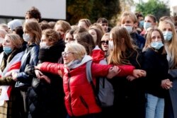 Демонстрація студентів і викладачів Білоруського держуніверситету, Мінськ, 26 жовтня 2020 року