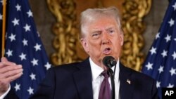 Обраний президент США Дональд Трамп під час пресконференції у Флориді. США, 7 січня 2025 року