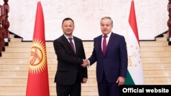 Глава МИД Таджикистана Сироджиддин Мухриддин и его кыргызский коллега Руслан Казакбаев