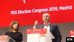 Serghei Stanișev la Congresul PES la Madrid în februarie 2019