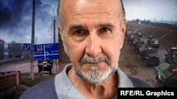 Владимир Миколаенко, бывший глава Херсона, и кадры вторжения российских войск в Херсонскую область в 2022 году (коллаж)