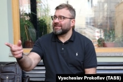 Mihail Porecsenkov színész, ma képviselőjelölt egy moszkvai találkozón, 2020. szeptember 7-én