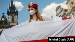 Акція на підтримку білорускої опозиції в Празі, Чехія, 7 червня 2021 року