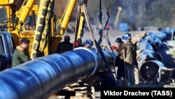 A section of the Druzhba pipeline during work in October 2018