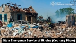 Aftermath of the Russian attack on the Dnipropetrovsk region, Ukraine, July 13, 2025. The residential sector of the village of Velikomikhailovka was hit, and as a result, a house was destroyed.