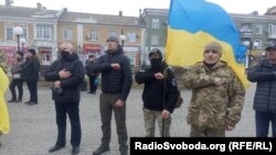 Архівне фото. Проукраїнський мітинг в Бердняську 16 лютого 2022 року