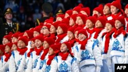 Изпълнение на детски хор по време на закриването на Зимните олимпийски игри в Пекин, 20.02.2022 г.