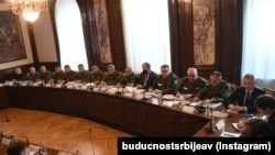 Sednica Saveta za nacionalnu bezbednost kojom predsedava predsednik Srbije Aleksandar Vučić, u Beogradu 21. februara 2022. 