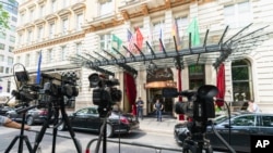 Иран жана дүйнөлүк алты держава ортосундагы сүйлөшүүлөр өткөн мейманкана. Вена, июнь 2021-жыл