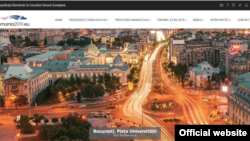 Imaginea site-ului Președintiei române a UE, exclusiv în limba română