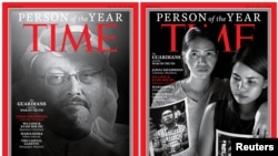 Саудиялык журналист, маркум Жамал Хашогжи жана Мьянмада кесилген Reuters агенттигинин журналисттеринин аялдары Тime журналынын башкы бетинде.