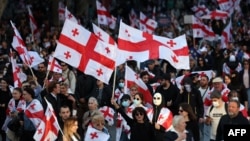 Վրաստան - Ընդդիմության հոկտեմբերի 4-ի ցույցը Թբիլիսում 