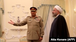 دیدار ژنرال قمر جاوید باجوا با حسن روحانی در تهران