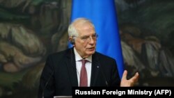 Shefi i politikës së jashtme të Bashkimit Evropian, Josep Borrell, gjatë vizitës në Moskë, më 5 shkurt, 2021.