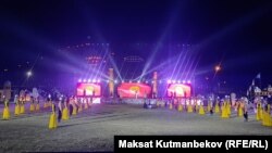 "Урааным - Манас" театрлаштырылган иш-чаранын башталышы. Талас. 29-август, 2021-жыл.