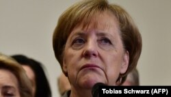 Cancelarul german Angela Merkel după insuccesul negocierilor pentru formaea guvernului, Berlin, 19 noiembrie 2017.