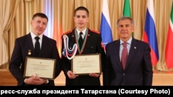 Тимур Ижотов с президентом Татарстана Рустамом Миннихановым, Казань, 2016 год 