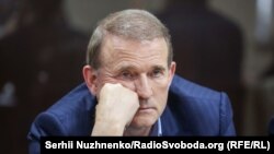 Viktor Medvedciuk, în ședința tribunalului din Kiev, 13 mai 2021