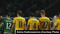 Казакстандык футболчулар Словения менен оюндан кийин. Алматы. 2024-жыл, 13-октябрь