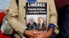 Rally in support of Cecile Kohler and Jacques Paris, imprisoned in Iran for 3 years
