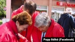 Az MSZP kampánycsapata Mátészalkán, 2021. augusztus 28-án