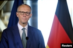 German Chancellor Friedrich Merz in Turku, Finland, on May 27